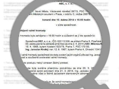 Vzor: Zápis z valné hromady s.r.o.